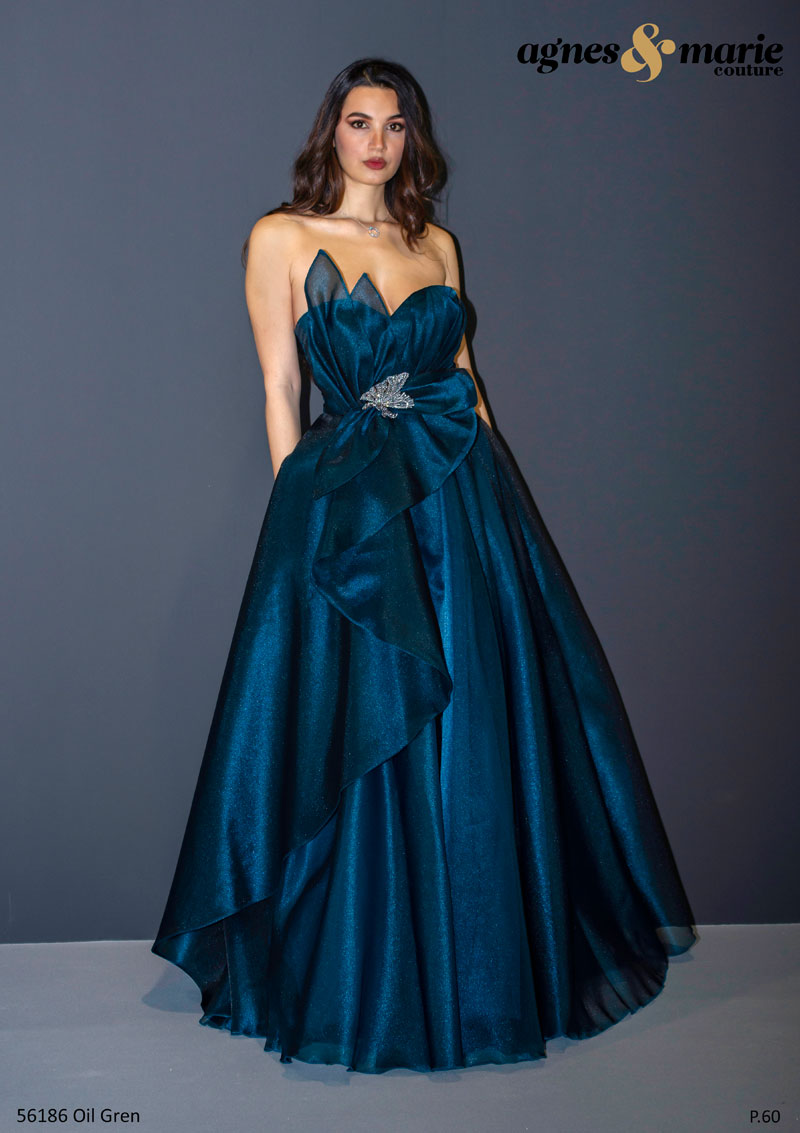  Produto: 56186 OIL GEEN, Categoria: Vestidos de Cerimónia, Ano: 2023, Marca Agnes & Marie