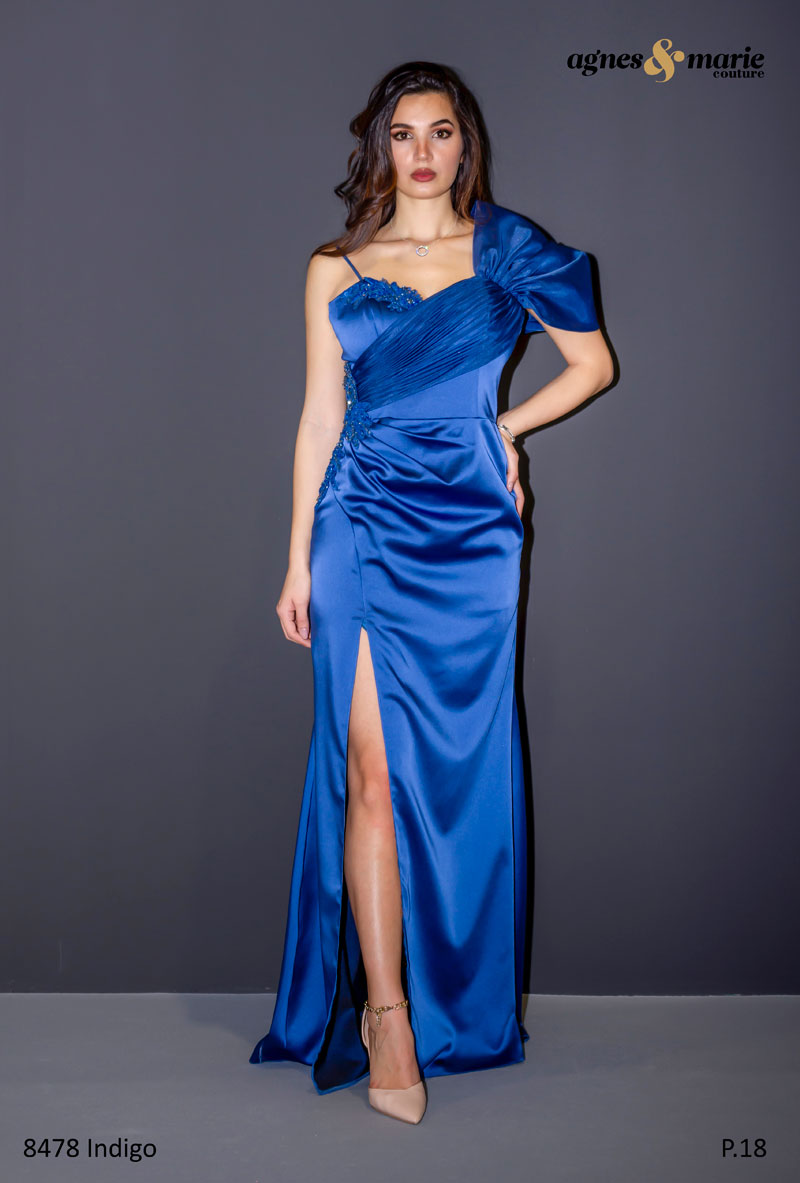  Produto: 8478 INDIGO, Categoria: Vestidos de Cerimónia, Ano: 2023, Marca Agnes & Marie