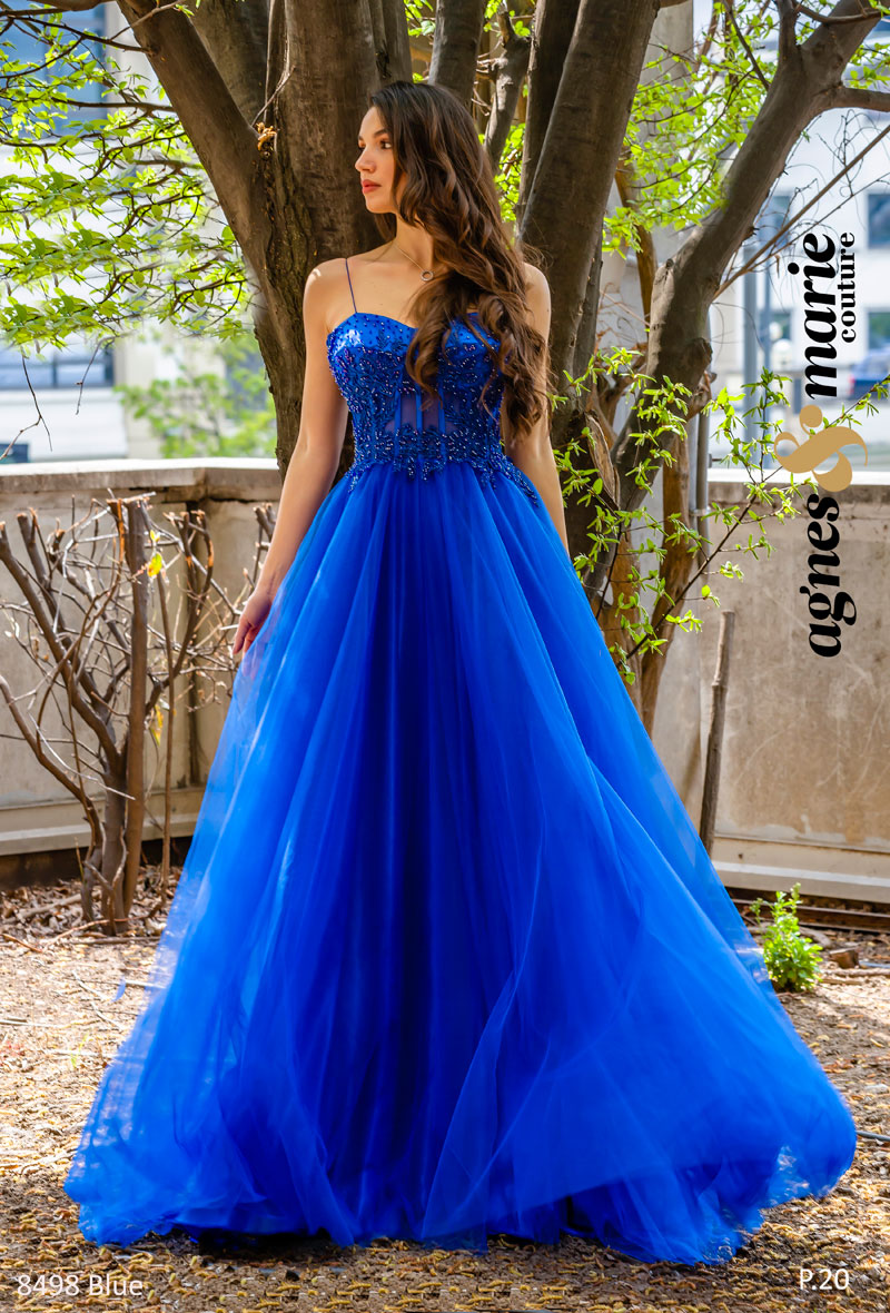  Produto: 8498 SAX, Categoria: Vestidos de Cerimónia, Ano: 2023, Marca Agnes & Marie