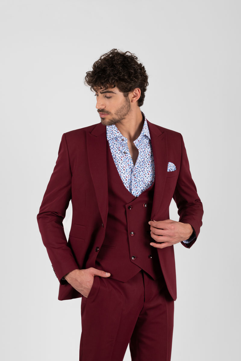  Produto: 229-20 BORDEAUX, Categoria: Fatos de noivo, Ano: 2023, Marca Arax Gazzo