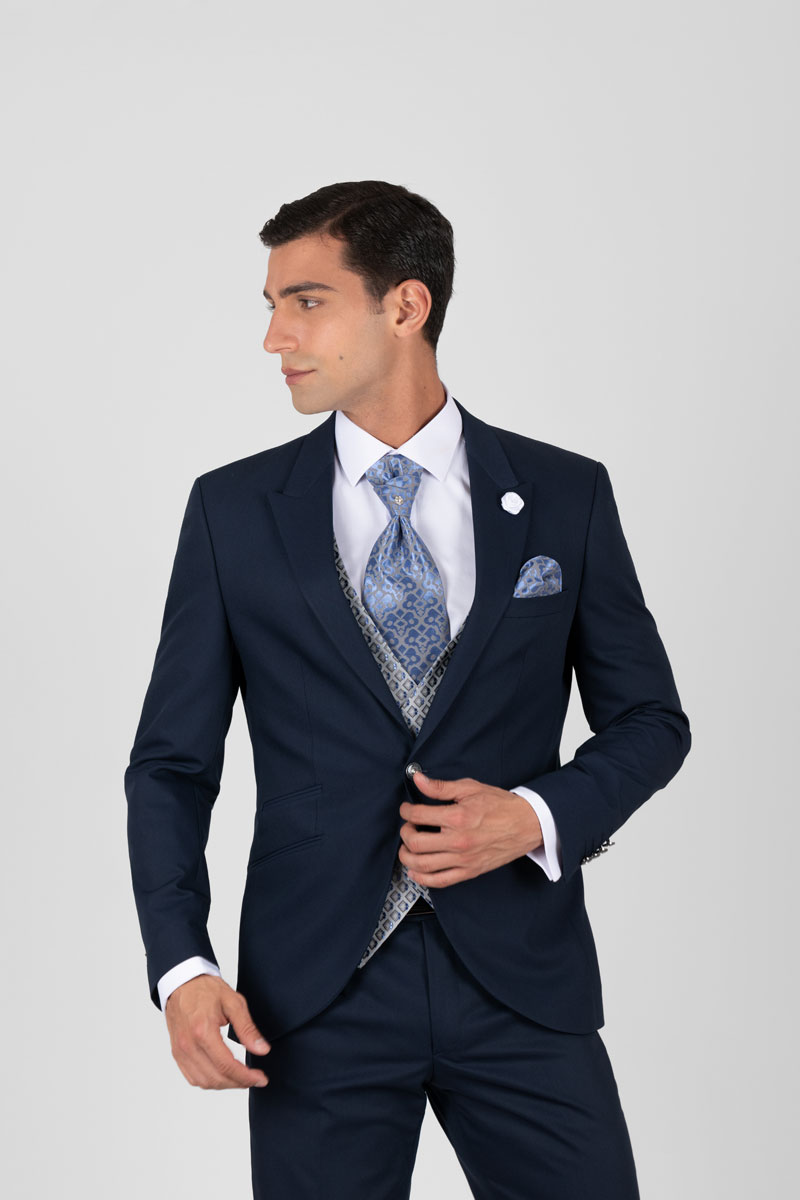  Produto: 814D610 NAVY, Categoria: Fatos de noivo, Ano: 2023, Marca Arax Gazzo